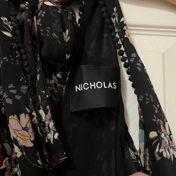 NICHOLAS Floral Chain Neck Wrap Silk Dress
size 2 - Picture 8 of 14